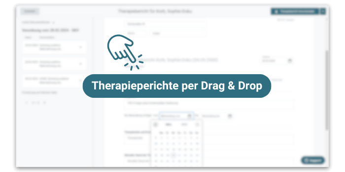 Therapieberichte per Drag & Drop aus der Dokumentation erstellen: Startbild einer interaktiven Produkttour